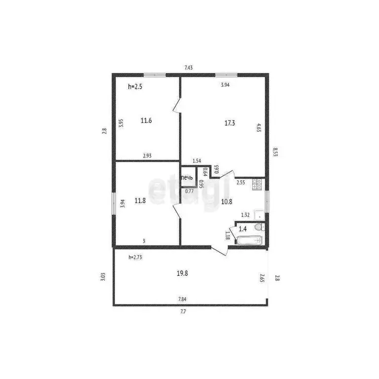 Дом в село Сыростан, Атлянский переулок (72.7 м) - Фото 1
