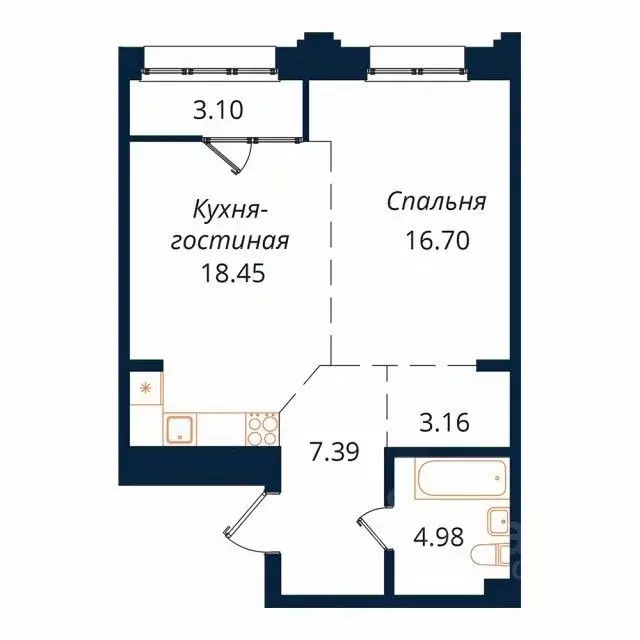 1-к кв. Иркутская область, Иркутск Байкальская ул., 246Б (53.4 м) - Фото 1