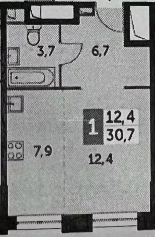 Студия Москва Шелепихинская наб., 40к3 (31.0 м) - Фото 2