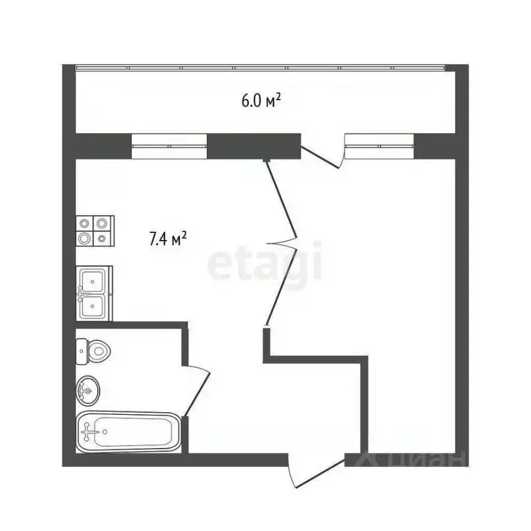 1-к кв. Коми, Ухта просп. Ленина, 24Б (30.0 м) - Фото 2