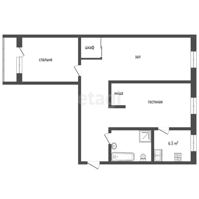 3-комнатная квартира: Балашиха, улица Объединения, 4 (57.8 м) - Фото 1