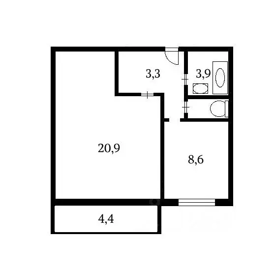1-к кв. Москва Вяземская ул., 12к1 (38.0 м) - Фото 2