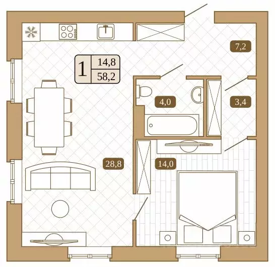 1-к кв. Московская область, Сергиев Посад Белый город жилой комплекс ... - Фото 1