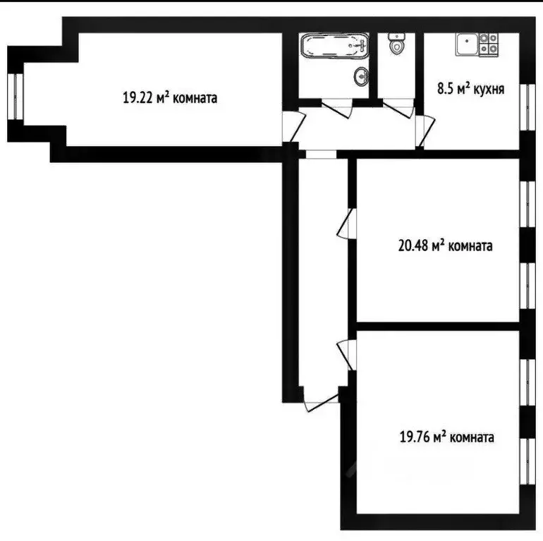 3-к кв. Красноярский край, Красноярск ул. Мичурина, 43 (85.8 м) - Фото 2