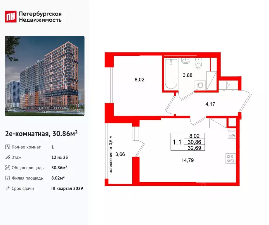 1-к кв. Ленинградская область, Всеволожский район, Свердловское ... - Фото 1