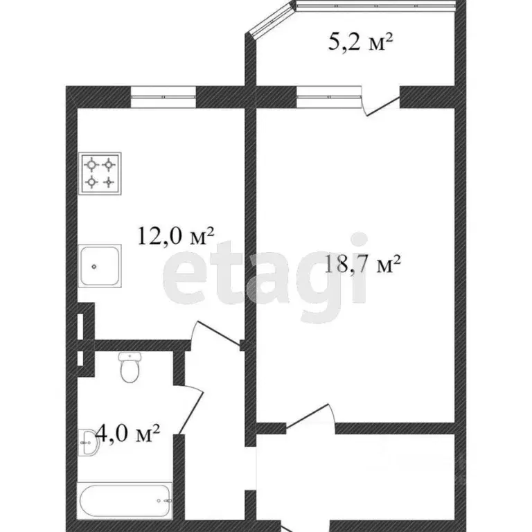 1-к кв. Ханты-Мансийский АО, Сургут ул. Крылова, 30 (43.8 м) - Фото 1