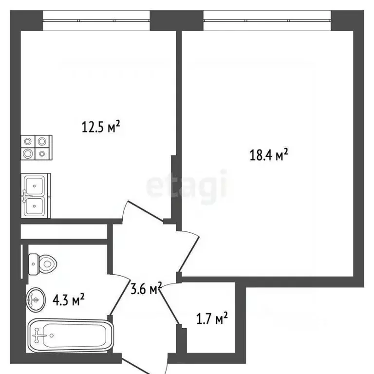 1-к кв. Москва Внуковское поселение, ул. Бориса Пастернака, 8 (40.0 м) - Фото 2