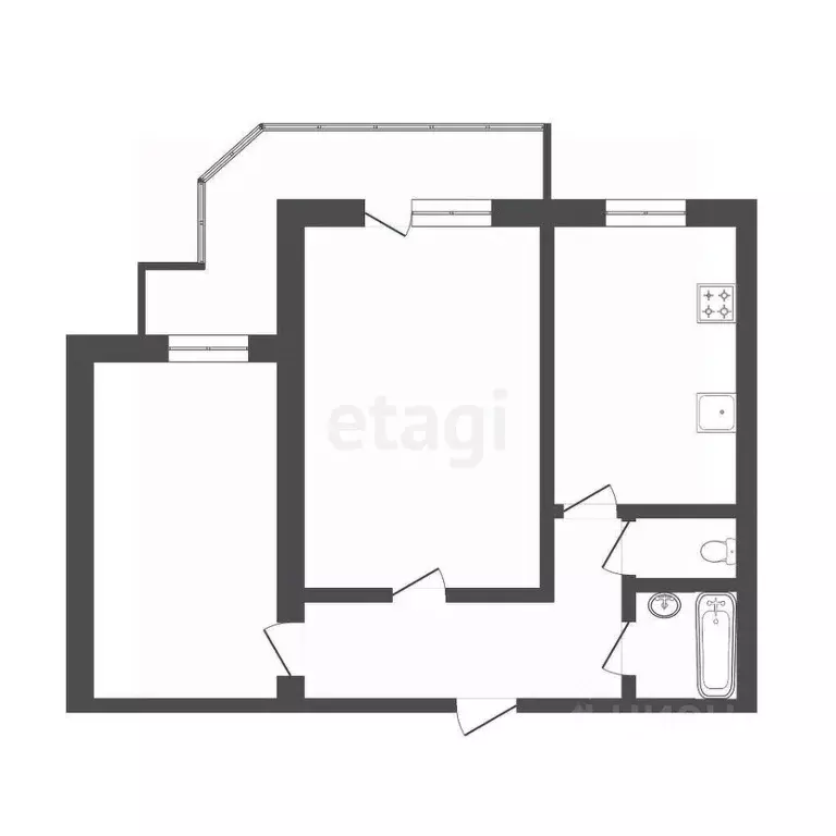 2-к кв. Тюменская область, Тюмень Харьковская ул., 59к3 (49.9 м) - Фото 1
