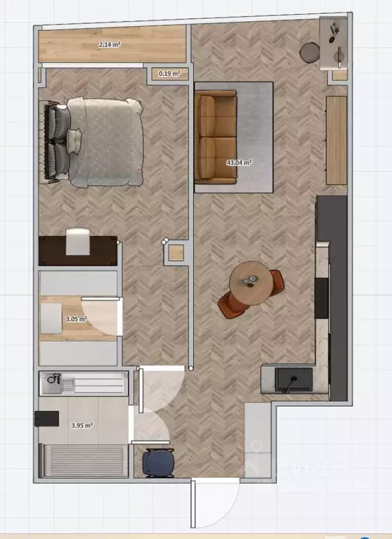 2-к кв. Челябинская область, Челябинск просп. Ленина, 64Б (55.0 м) - Фото 1