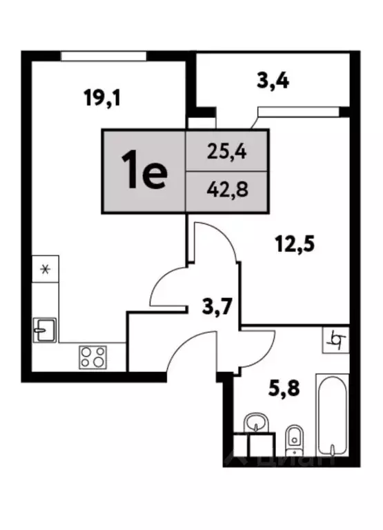 1-к кв. Москва Фестивальная ул., 15К4 (42.8 м) - Фото 0