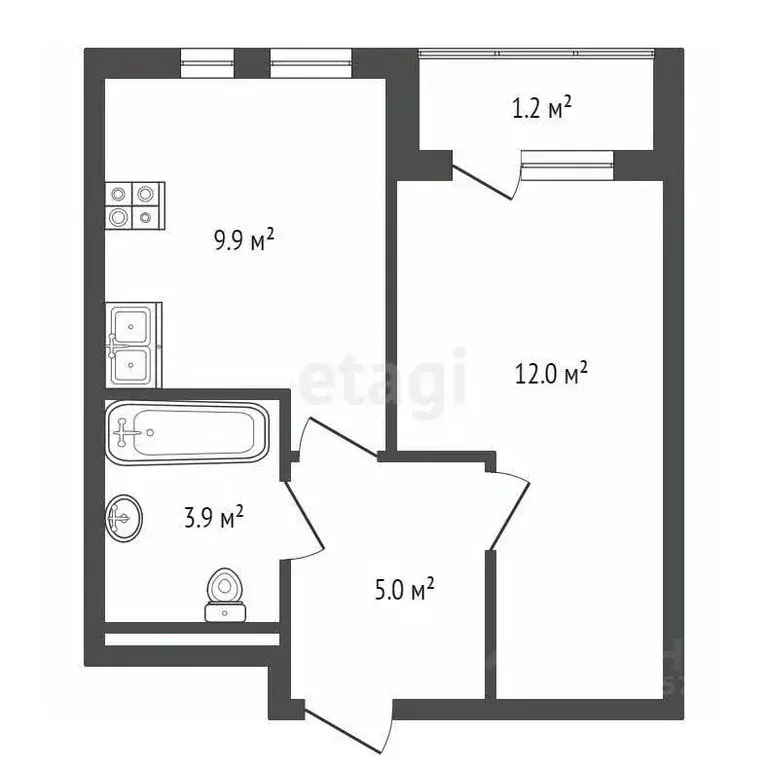 1-к кв. Краснодарский край, Новороссийск ул. Григорьева, 12 (32.0 м) - Фото 1