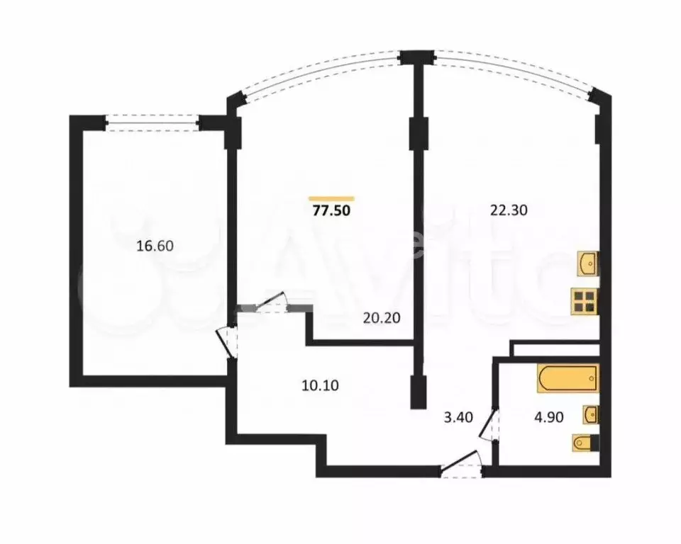2-к. квартира, 80 м, 6/8 эт. - Фото 0