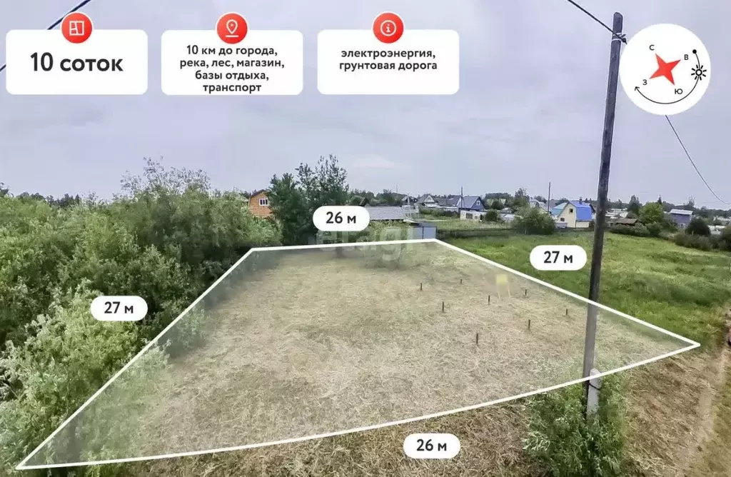 Участок в Тюменская область, Тюмень Автоприбор-2 СНТ, ул. Яблоневая, ... - Фото 1