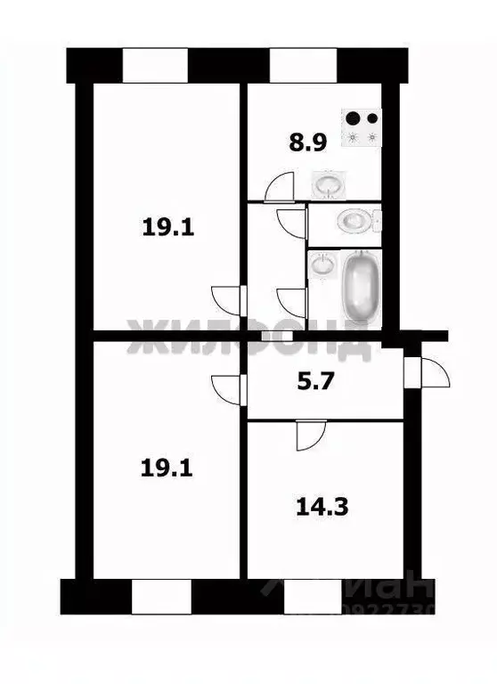 Комната Новосибирская область, Новосибирск ул. Мира, 46 (19.1 м) - Фото 0