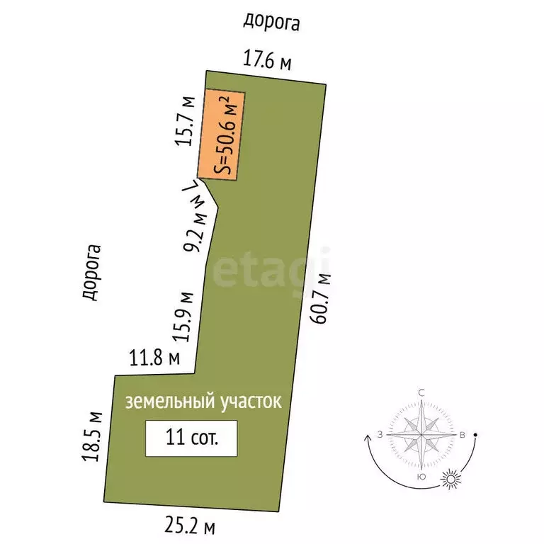 Дом в село Червишево, Трактовая улица (50.6 м) - Фото 1