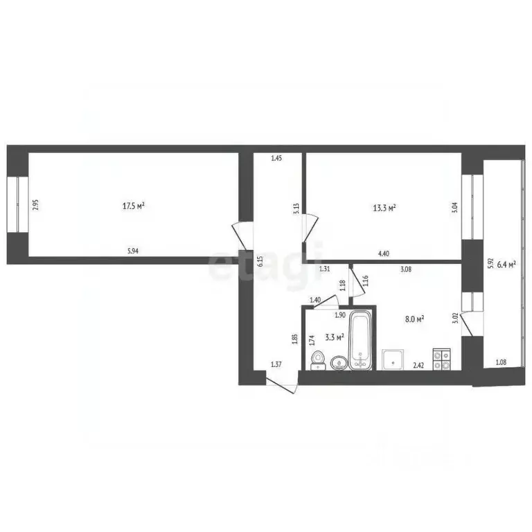 2-к кв. Челябинская область, Пласт ул. Сумина, 6 (53.0 м) - Фото 0