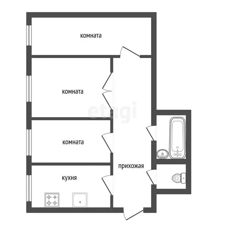 Дом в село Есаулово, улица Ворошилова (62 м) - Фото 2