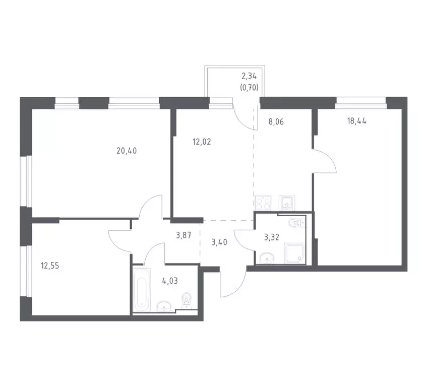 3-комнатная квартира: Владивосток, Первореченский район, микрорайон ... - Фото 1
