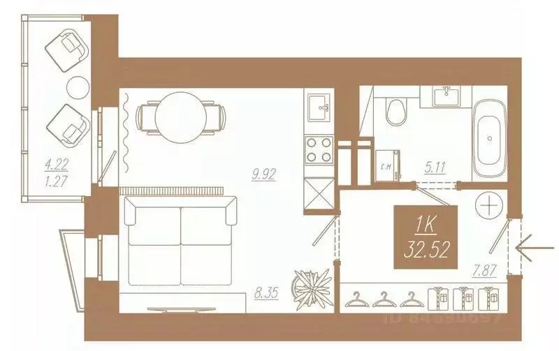 1-к кв. Красноярский край, Красноярск ул. 3-я Краснодарская, 14А/3 ... - Фото 1