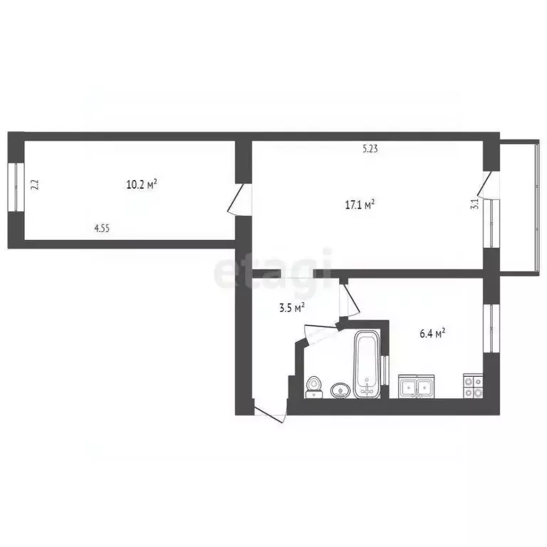 2-к кв. Севастополь ул. Ерошенко, 14 (43.5 м) - Фото 1