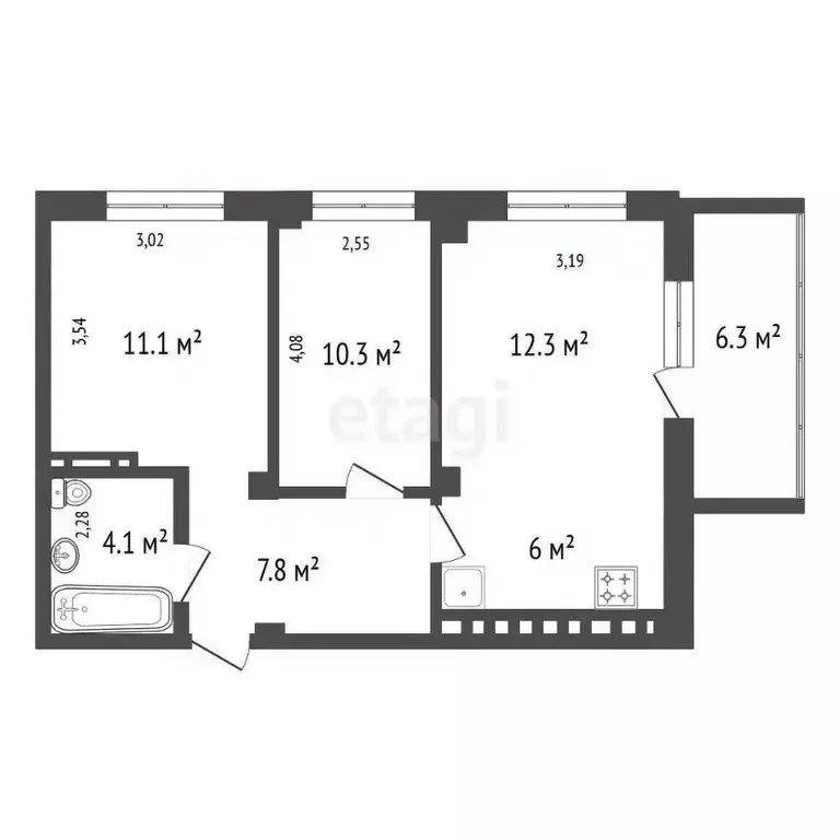 3-к кв. Красноярский край, Красноярск Лесопарковая ул., 33 (50.7 м) - Фото 1