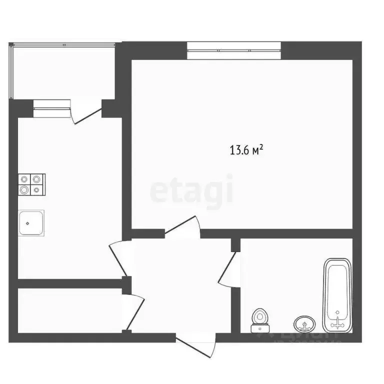1-к кв. Тюменская область, Тюмень Холодильная ул., 134 (29.0 м) - Фото 1