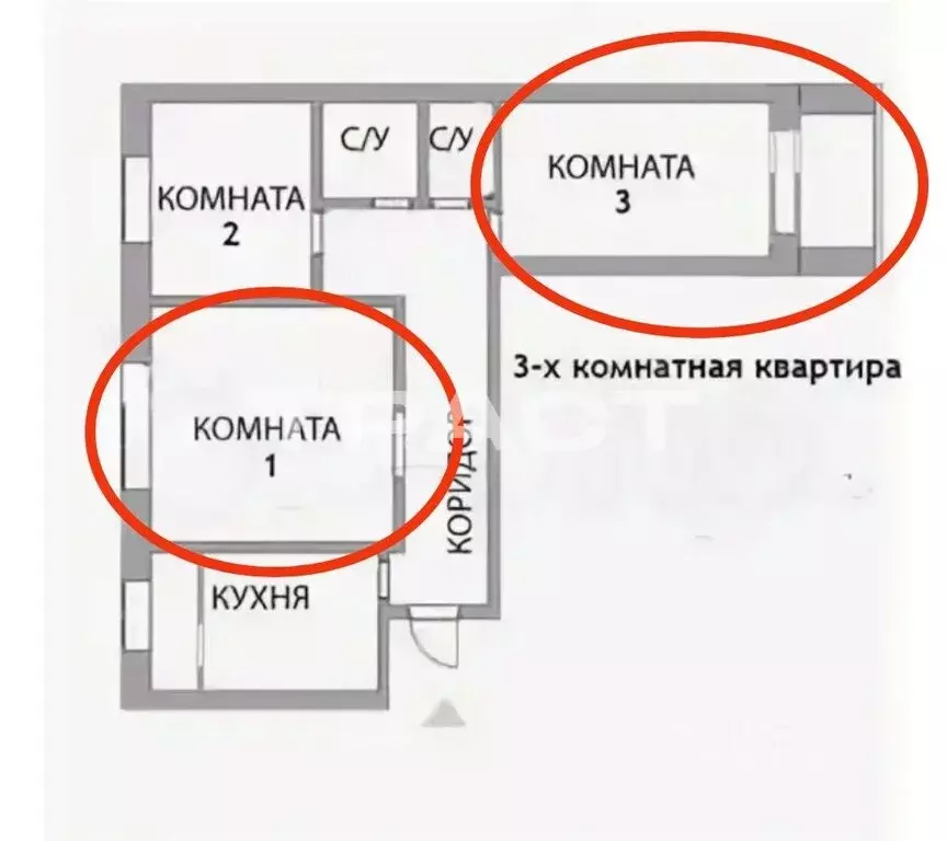 3-комнатная квартира: Воронеж, бульвар Победы, 25 (68 м) - Фото 1