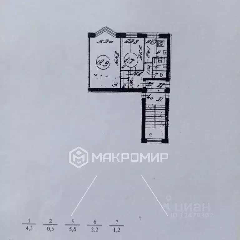 2-к кв. Санкт-Петербург просп. Пархоменко, 27К2 (42.4 м) - Фото 2