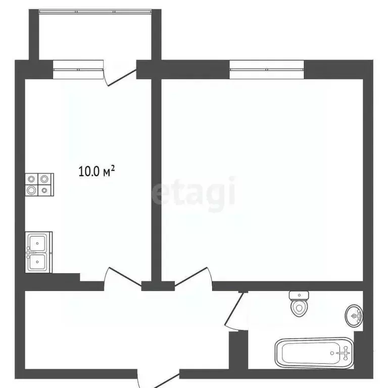1-к кв. Ямало-Ненецкий АО, Новый Уренгой ул. Захаренкова, 5/8 (37.7 м) - Фото 1