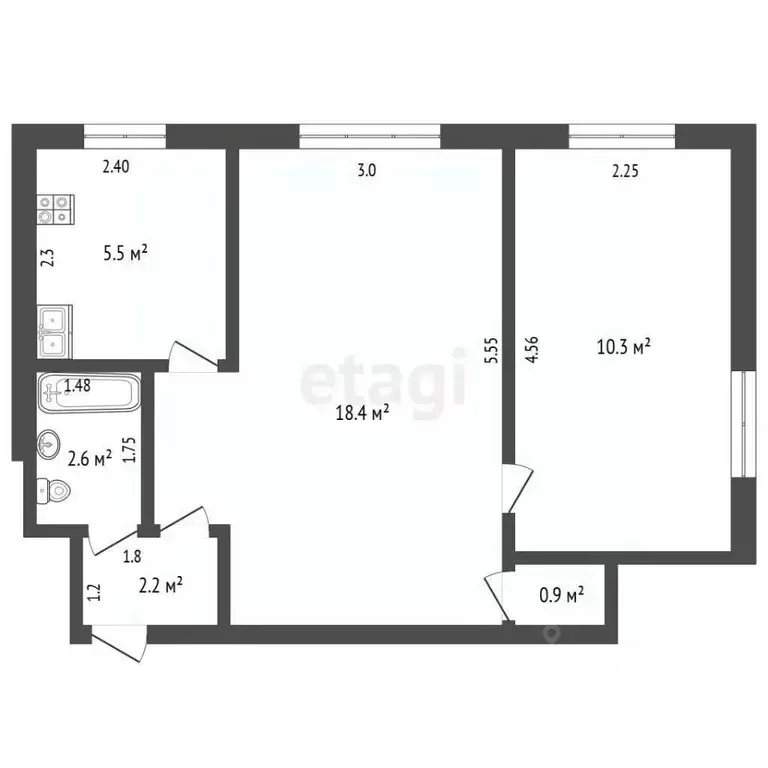 2-к кв. Башкортостан, Бирск Советская ул., 40а (39.9 м) - Фото 2