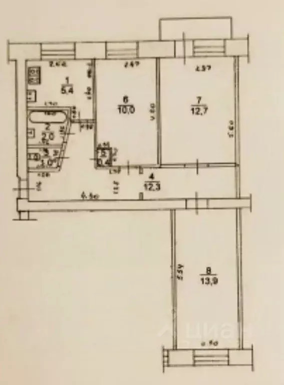 3-к кв. Кировская область, Слободской ул. Урицкого, 9 (57.7 м) - Фото 1