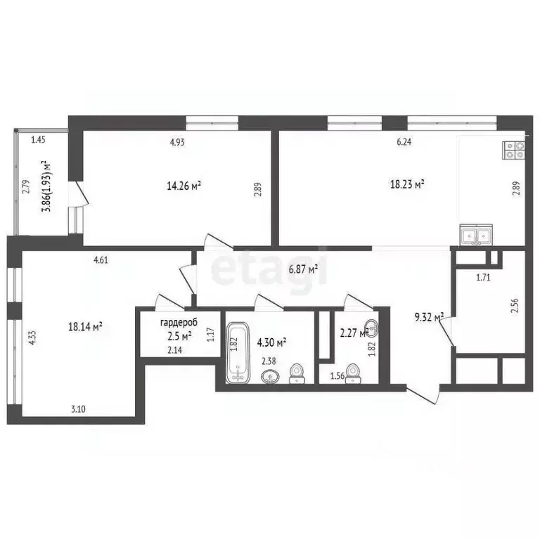2-к кв. Тюменская область, Тюменский муниципальный округ, д. Дударева ... - Фото 2
