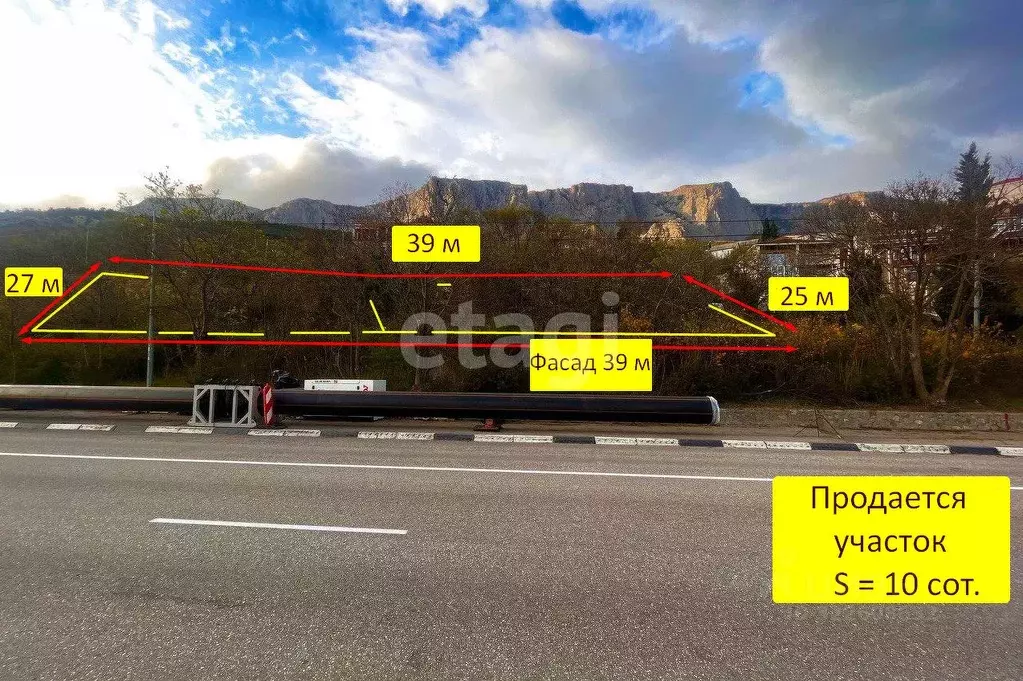 Участок в Крым, Ялта муниципальный округ, Парковое пгт 4 (10.0 сот.) - Фото 1