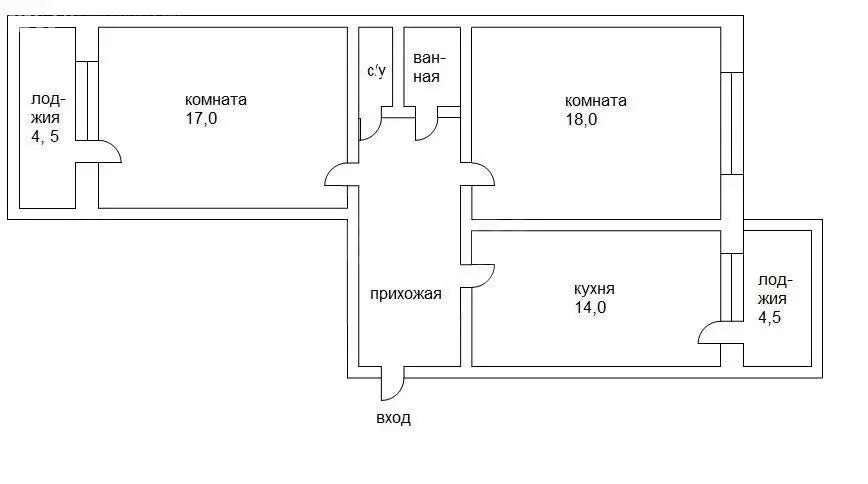 2-комнатная квартира: Ангарск, 95-й квартал, 19 (49.1 м) - Фото 1