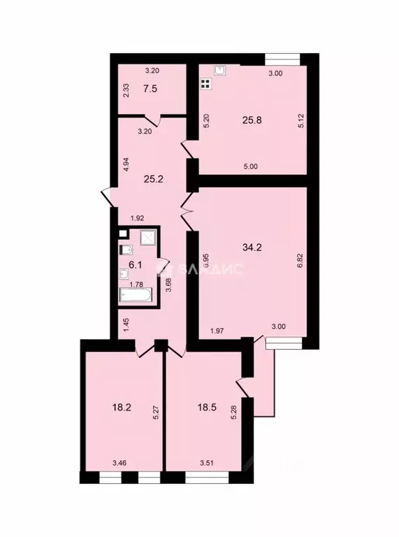 3-к кв. Ленинградская область, Отрадное Кировский район, ул. Гагарина, ... - Фото 2