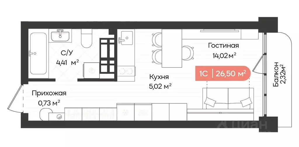 1-к кв. Новосибирская область, Новосибирск Баланс жилой квартал,  ... - Фото 0