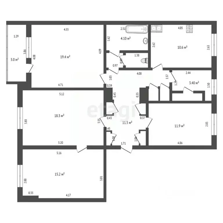 4-к кв. Тамбовская область, Тамбов Советская ул., 176/11 (99.7 м) - Фото 2