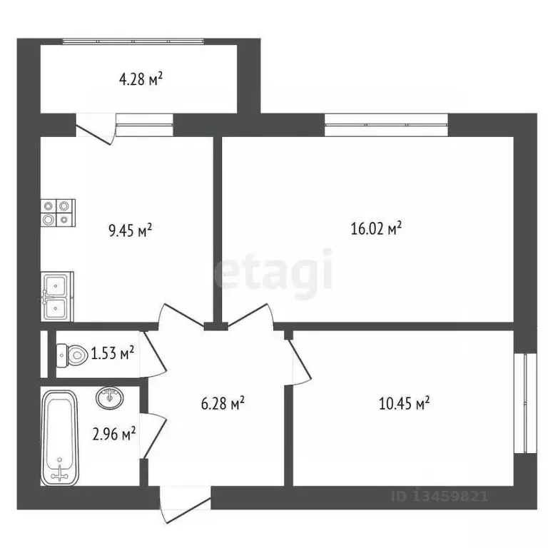 2-к кв. Марий Эл, Йошкар-Ола пер. Лени Голикова, 9 (50.97 м) - Фото 2