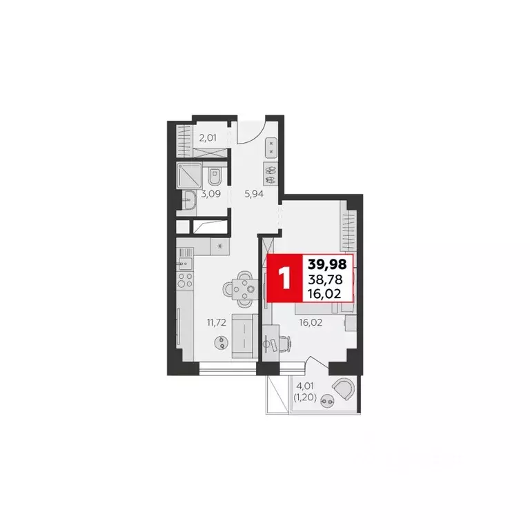 1-к кв. Ростовская область, Ростов-на-Дону ул. Штахановского, 24/2 ... - Фото 1