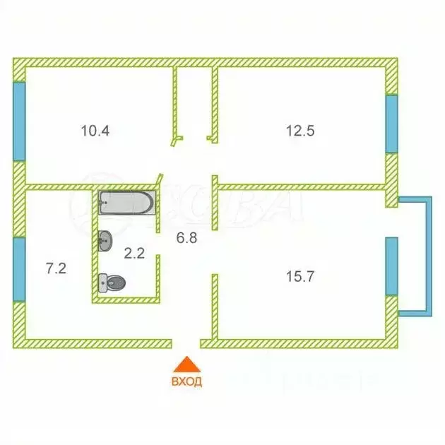 3-к кв. ханты-мансийский ао, нефтеюганск 8а мкр, 22 (55.0 м) - Фото 1