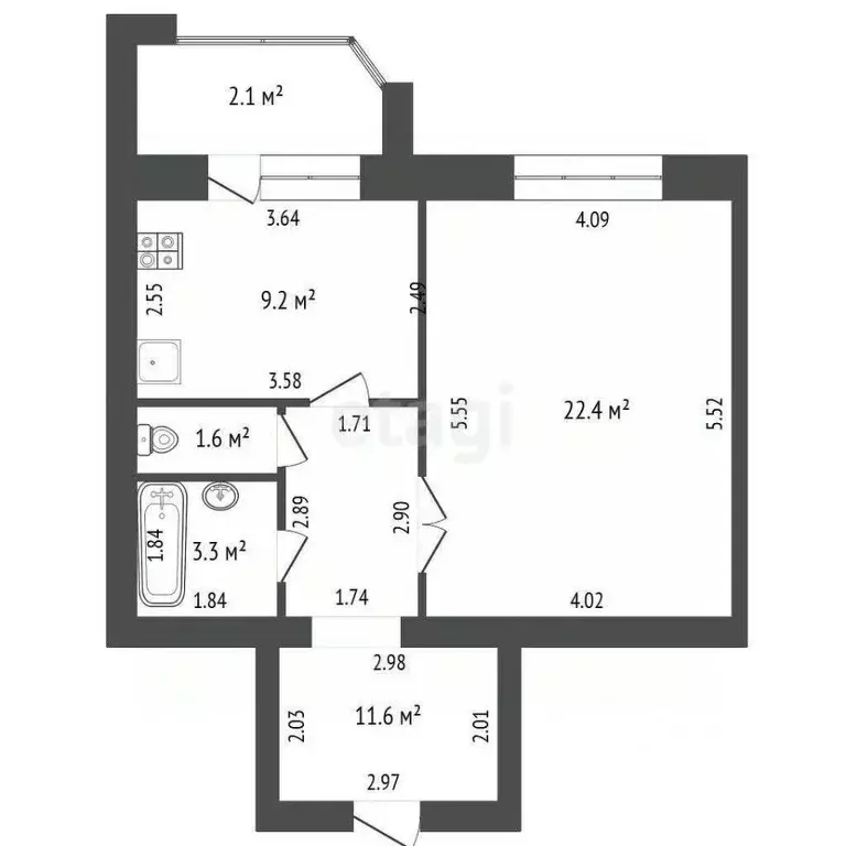 1-к кв. Мордовия, Саранск Большевистская ул., 85 (48.1 м) - Фото 2