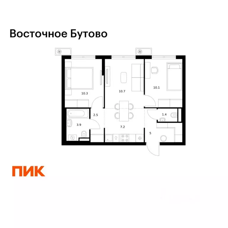 2-к кв. Московская область, Ленинский городской округ, Боброво пгт ... - Фото 1