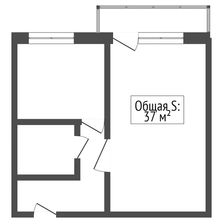 1-комнатная квартира: Томск, улица Пушкина, 33 (37 м) - Фото 1
