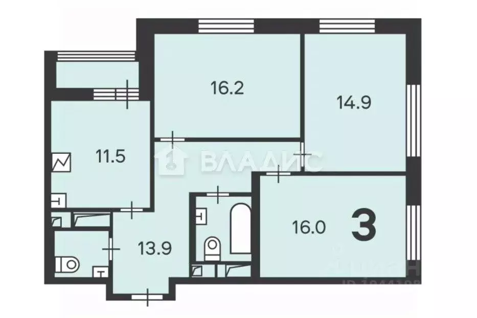 3-к кв. Москва Аминьевское ш., 4Дк1 (79.2 м) - Фото 2