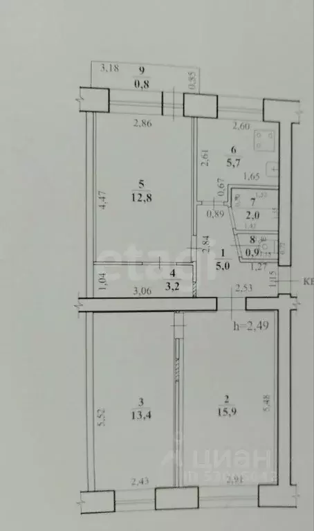 3-к кв. Забайкальский край, Чита ул. Карла Маркса, 29А (58.9 м) - Фото 2