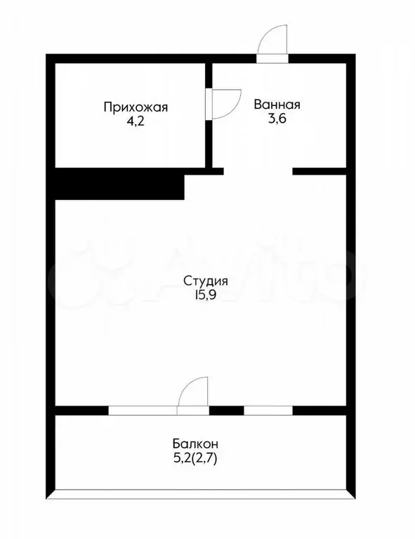 Квартира-студия, 26,9 м, 15/24 эт. - Фото 0