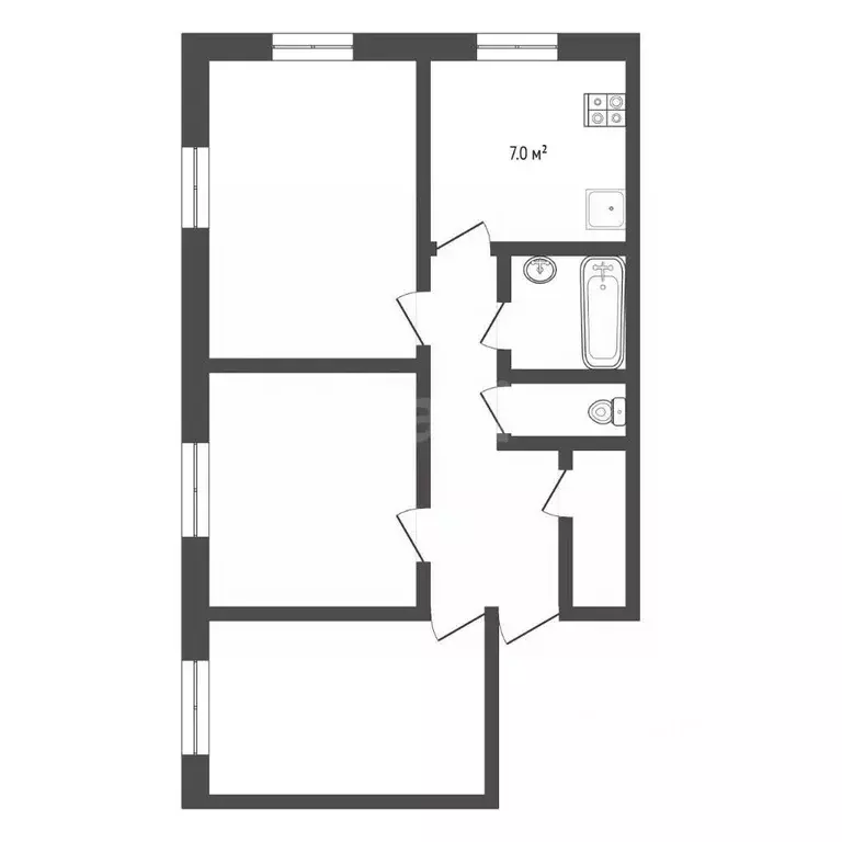 3-к кв. Архангельская область, Котлас ул. Володарского, 4 (77.1 м) - Фото 2