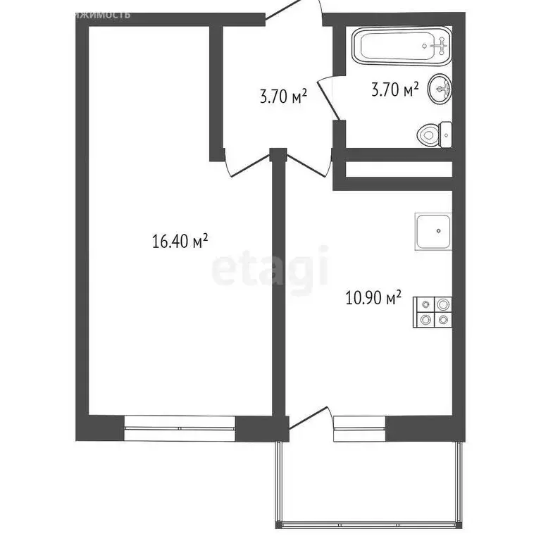 1-комнатная квартира: Анапа, улица Омелькова, 93 (41.3 м) - Фото 0