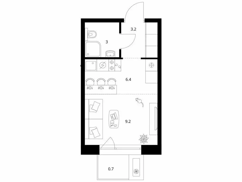 Квартира-студия: Казань, ЖК Сиберово (22.5 м) - Фото 0
