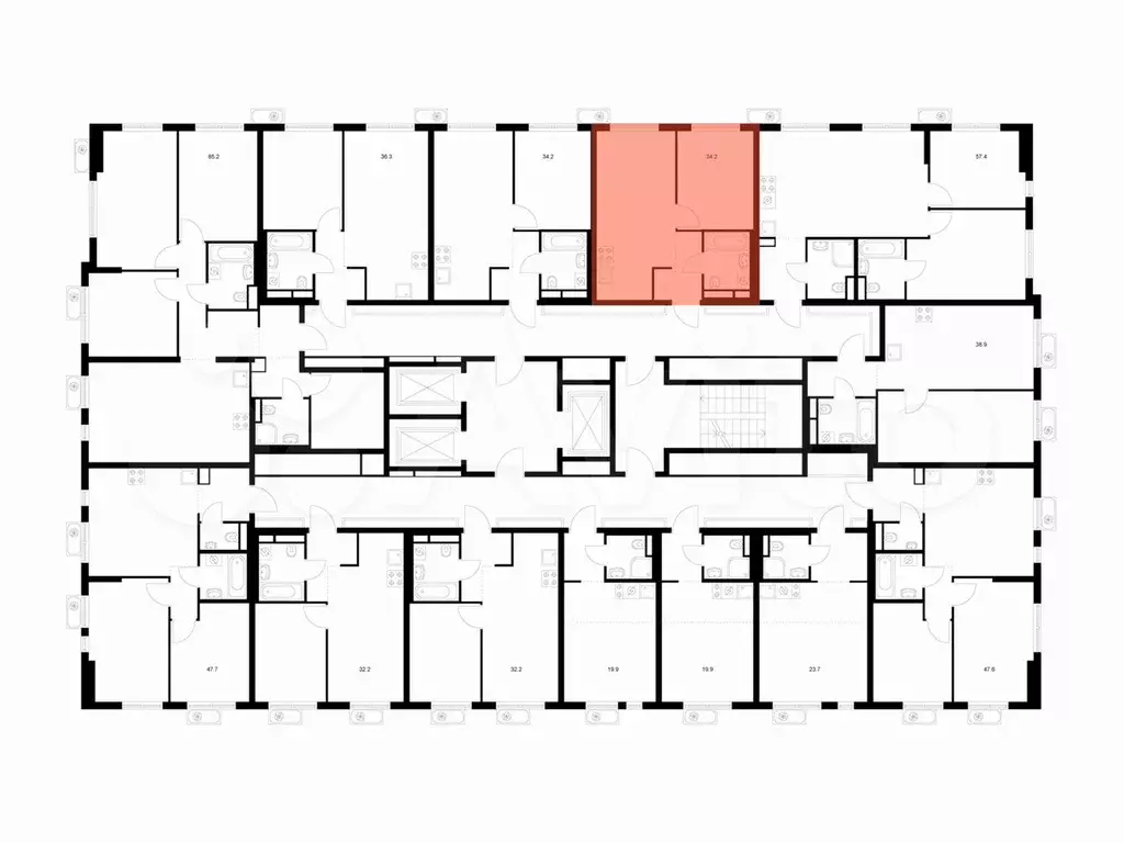 1-к. квартира, 34,2 м, 23/24 эт. - Фото 1
